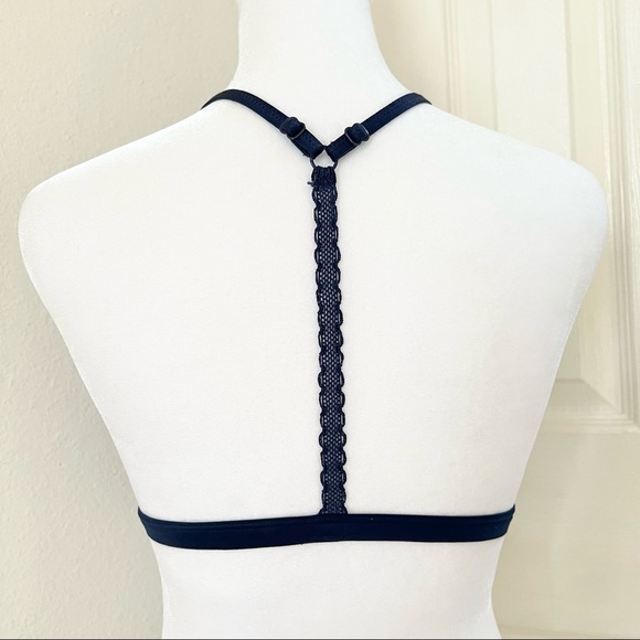 VS Navy Lace Racerback T-Back Bralette - Picture 3 of 5